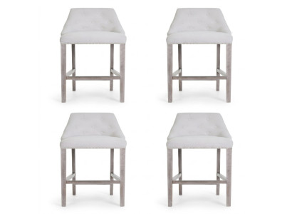 4x Tabouret de bar Ensemble de tabourets de bar Chaise haute Chaises Tissu de Chesterfield Design Style