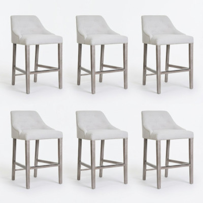 6x Tabouret de bar Tabouret de bar Chaise de comptoir Chaises Rembourrage Style de design Chesterfield