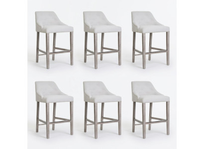 6x Tabouret de bar Tabouret de bar Chaise de comptoir Chaises Rembourrage Style de design Chesterfield