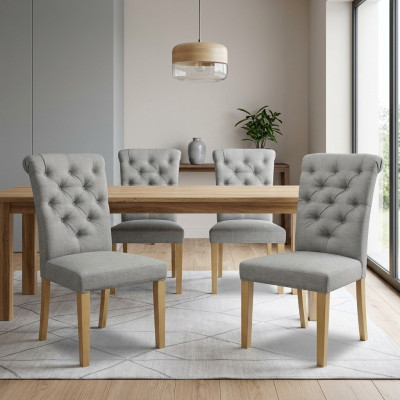 4x Chaises Chaise Rembourrage Design Siège Lounge Lehn Suite Fauteuil Chesterfield