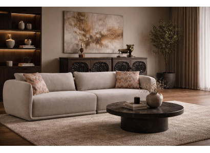 Beige Stilvolle Couch Designer Wohnzimmer 3-Sitzer Polstersofa