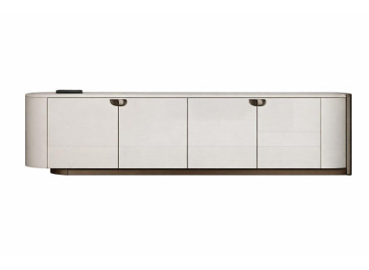 TV-Lowboard mit minimalistischem Design und eleganten Bronze-Akzenten