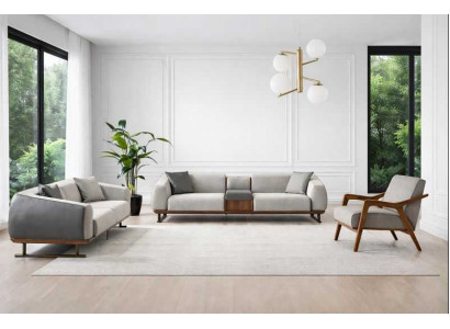 Designer Polster-Set Edle Textilcouchen Luxuriöser Einsitzer 4tlg