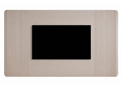 Moderne TV-Wandpaneel in Beige mit strukturierter Rillenoptik