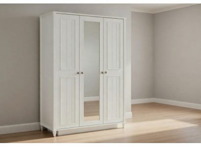 Weißer Kleiderschrank mit Spiegel für modernes Schlafzimmer