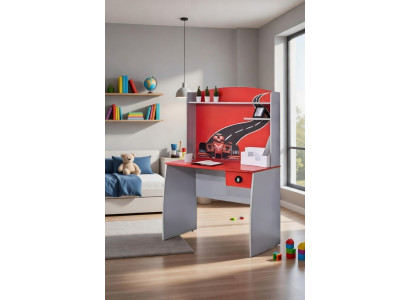 Schreibtisch im Rennwagen Design für Kinderzimmer mit Stauraum