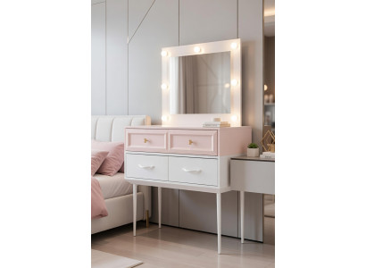 Schminktisch mit Spiegel und LED für elegantes Schlafzimmer