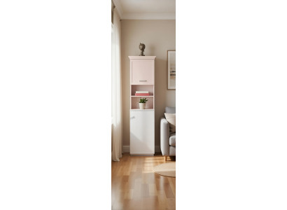 Modernes Bücherregal in Rosa und Weiß für Ihr Zuhause