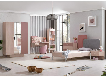 Schlafzimmer Set mit Bett Kommode Nachttisch und Schreibtisch