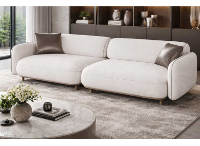 Weißer 3-Sitzer Stilvolles Loungesofa Wohnzimmer Polstercouchen