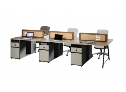 Modernes Büro Design Schreibtisch für 6 Personen aus Holz Büromöbel