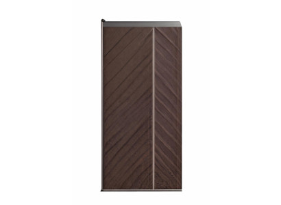 Eleganter Schrank mit Chevron-Holzfurnier und minimalistischen Details