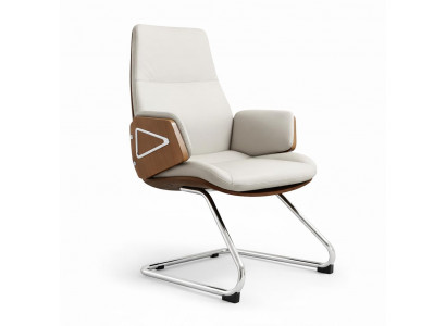 Ergonomischer Bürostuhl mit Holzarmlehnen und modernem Design