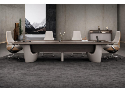 Konferenztisch Set mit 4 Sesseln und Sideboard für ein modernes Büro