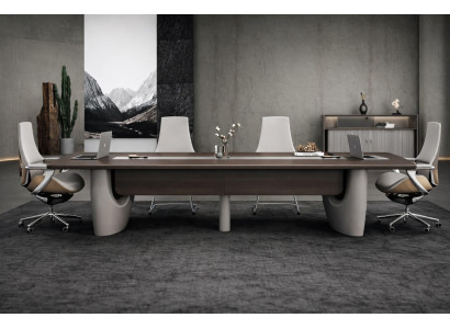 Konferenztisch Set mit 4 Sesseln und Sideboard für stilvolles Büro