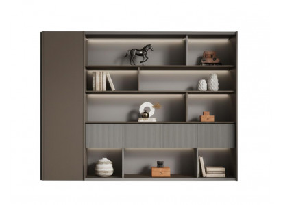 Moderne Büroschrank mit stilvollen Regalen und eleganten Akzenten