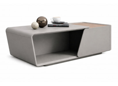 Moderner Couchtisch mit minimalistischem Design und Holz-Akzent