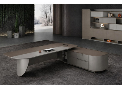 Modernes Büro-Set: Chefschreibtisch und Büroschrank im Design