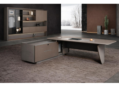 Modernes Büromöbel-Set – Chefschreibtisch und Büroschrank im Stil