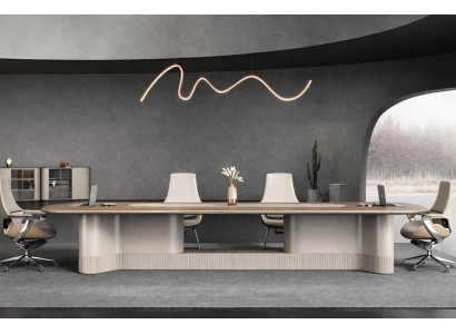 Moderne Arbeitszimmer set: Konferenztisch, 4 Sessel & 2 Sideboards
