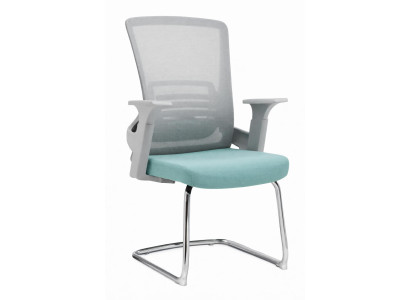 Ergonomischer Besucherstuhl mit Mesh-Rückenlehne und Metallgestell