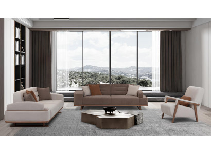 Komfortables 3-Sitzer Sofa und Sessel Set für modernes Design