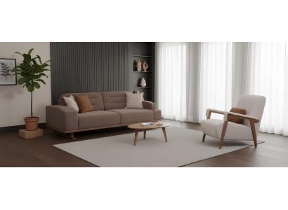 Komfortables 3-Sitzer Sofa und Sessel Set für modernes Wohnen