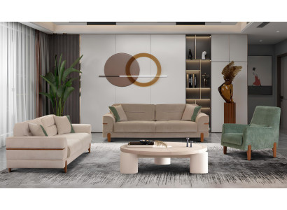 Modernes 3-Sitzer Sofa und Sessel Set für stilvolle Wohnzimmer
