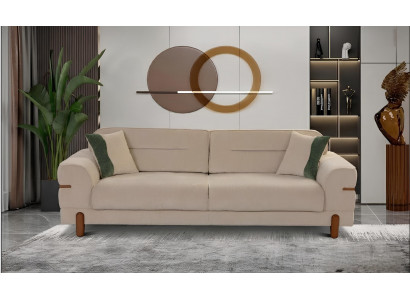Stilvolles 3-Sitzer Sofa mit bequemer Polsterung und Holzrahmen