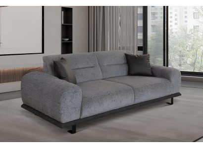 Komfortables 3-Sitzer Sofa Grau mit Metallgestell