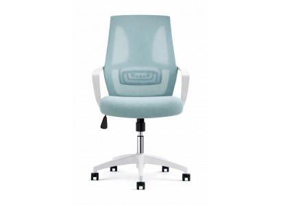 Ergonomischer Bürostuhl in Pastellblau mit verstellbarem Rücken