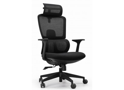 Ergonomischer Bürostuhl mit verstellbarem Kopfstützen- und Mesh-Rücken