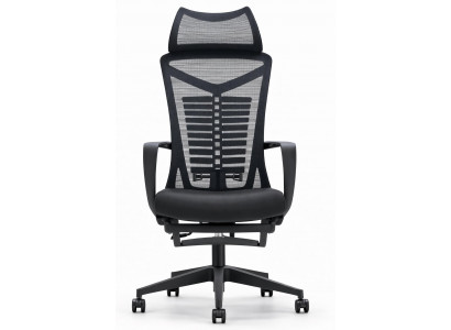 Ergonomischer Bürostuhl mit verstellbarer Rückenlehne und Fußstütze