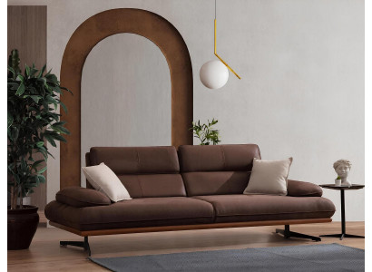 Stilvolles 3-Sitzer Sofa aus Kunstleder Braun für modernes Zuhause