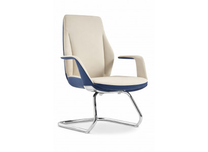 Ergonomischer Chefsessel mit modernen Akzenten in Beige und Blau