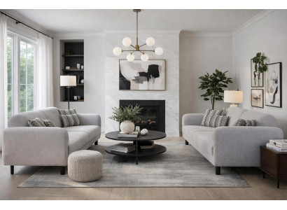 Schicke Graue Couchgarnitur Designer Polstersofas 3-Sitzer Möbel