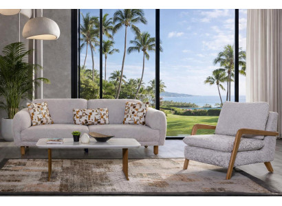 Schicke Sofagarnitur Polstercouchen Designer Sessel Couchtisch