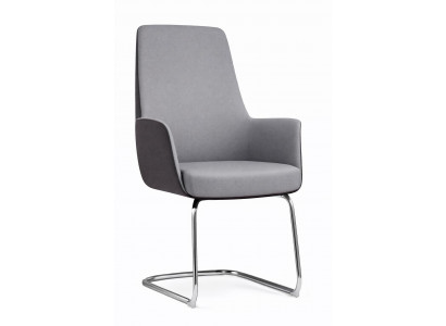 Moderner Chefsessel in Grau mit Armlehnen und stilvollem Design
