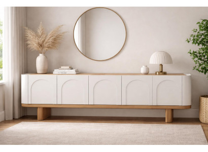 Robustes Weißes Sideboard Edle Anrichte Wohnzimmer Stauraummöbel