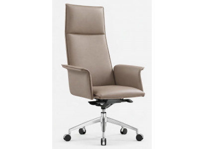 Ergonomischer Chefsessel aus Leder mit hoher Rückenlehne und Armlehnen