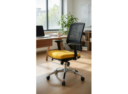 Bürostuhl in Gelb Schwarz für Büro Höhenverstellbar und drehbar