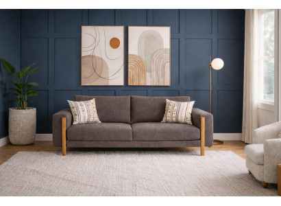 Modernes Braunes 4-Sitzer Sofa Edle Polstercouch Stilvolle Sitzmöbel