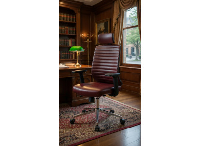 Bürostuhl Kunstleder Dunkelbraun Für Büro und Homeoffice Ergonomisch
