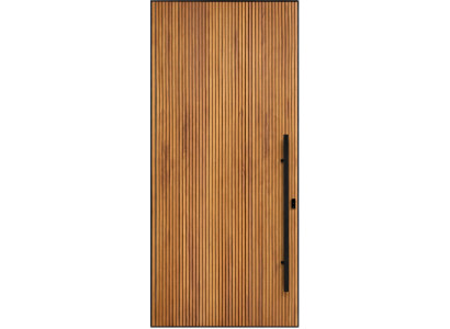 Braune Drehtür mit Holzvertäfelung Robuste moderne Tür Hochwertige Türen