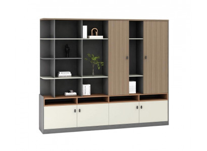 Büromöbel Büroschrank Moderne Holz Schrank für Dokumente Designer Grau