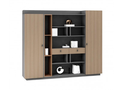 Moderne Büroschrank Holz Schrank für Dokumente Designer Braun Büromöbel