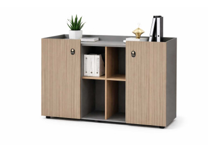 Moderner Kommode aus Holz in Grau mit Praktischen Fächern für Ihr Büro