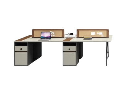 Modernes Design Schreibtisch für 4 Personen Grauer  Büromöbel Holz