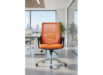 Ergonomischer Bürostuhl in Orange für komfortables Sitzen im Büro
