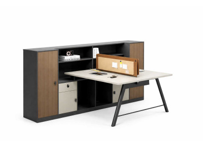 Modernes Schreibtisch für 2 Personen Holz Eleganter Design Büromöbel